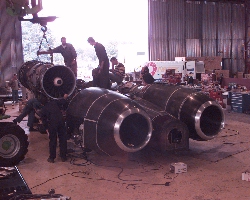 The right hand Spey is lowered into place in Thrust SSC