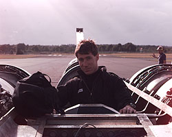 Andy Green settles into his cockpit