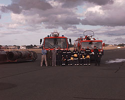 The Farnborough fire-crew and their engines with ThrustSSC