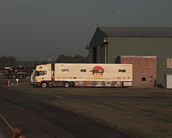 The Operations Trailer and satellite dish