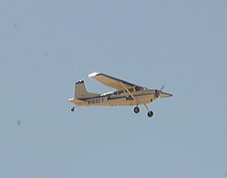 A private aircraft over the Black Rock Desert