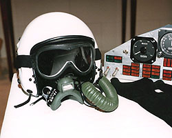 Andy's helmet and air mask