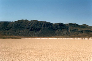 Dust trail across the Black Rock Desert