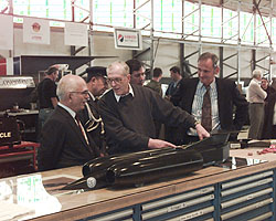 Ron Ayers with the models of ThrustSSC