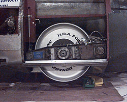 The front right high-speed wheel installed