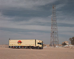 The Pit Station Trailer enters the desert