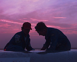 Rob Hemper and Mike Horne check the bodywork