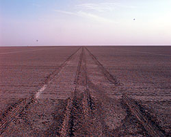 ThrustSSC's wheel tracks at Mile 4