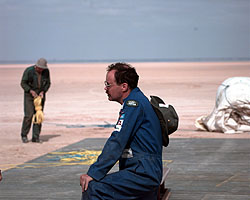 Martyn 'Hawkeye' Davidson during the desert evecuation