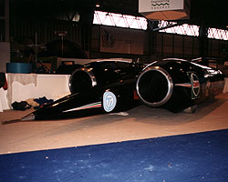 The stand being set-up around ThrustSSC