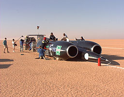 ThrustSSC is recovered after the run