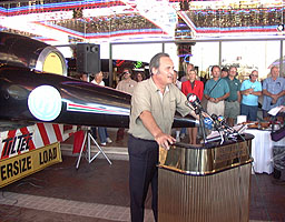 Richard Noble at the Press Conference outside the Peppermill Casino