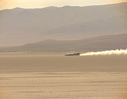 ThrustSSC reaches 148mph on the Black Rock Desert