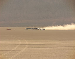 ThrustSSC pulls away from the start of the run