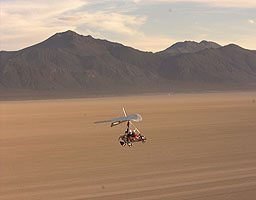 One of the Pegasus microlights spotting over the Black Rock Desert