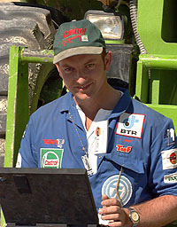 The author writing his report - the forks of the Merlo make a great seat