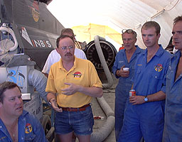 Martyn Davidson briefs the team