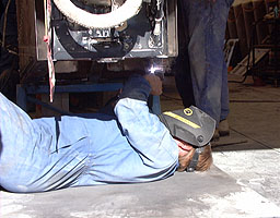 Nick Dove welds in a support strut