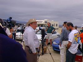 Richard Noble briefs the media