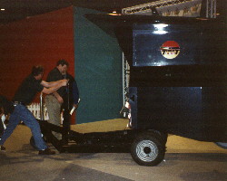 Brian Palmer manouvres ThrustSSC into place