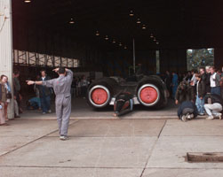 Thrust SSC emerges from Q Shed