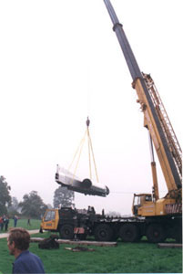 Thrust SSC being craned